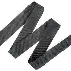 Окантовочная лента-бейка, цвет Чёрный 22мм (на отрез)  в Шатуре