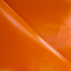 Тентовый материал ПВХ 450 гр/м2, Оранжевый (Ширина 160см), на отрез  в Шатуре, 450 г/м2, 699 руб