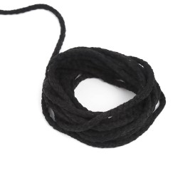 Шнур для одежды тип 2, цвет Чёрный (плетено-вязаный/полиэфир)  в Шатуре
