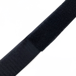 Контактная лента 40мм (38мм) цвет Черный (велькро-липучка, на отрез)  в Шатуре